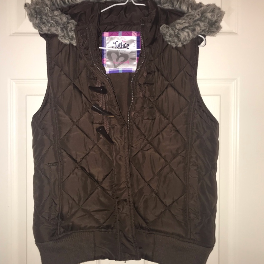 ❣️Girls Justice hooded vest jacket❣️